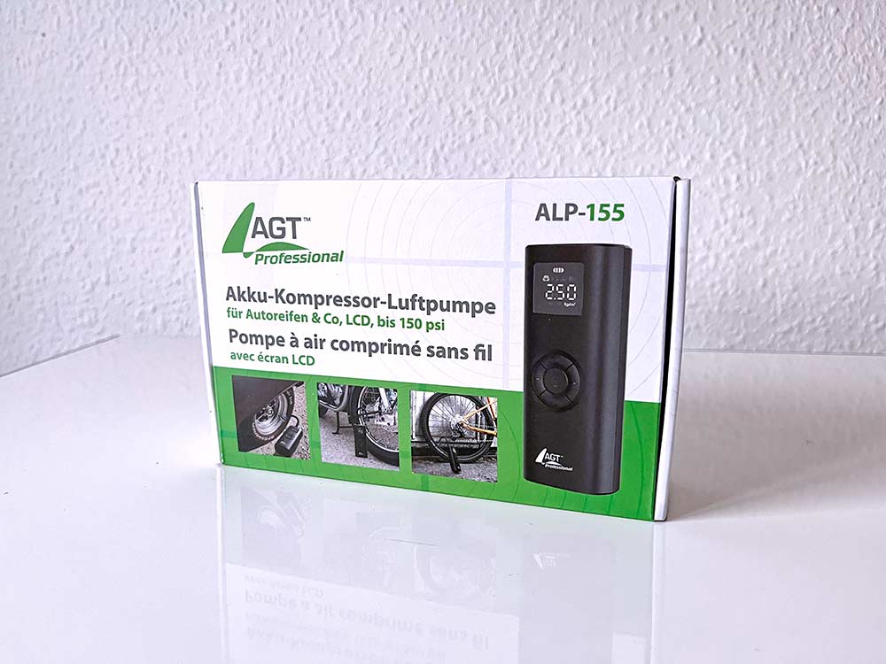 AGT Professional ALP-155 – Mobile Akku-Fahrrad-/Autoreifenpumpe
